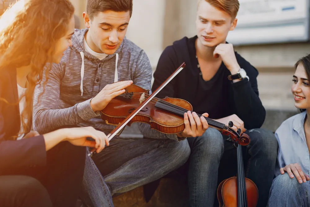 Students with violin